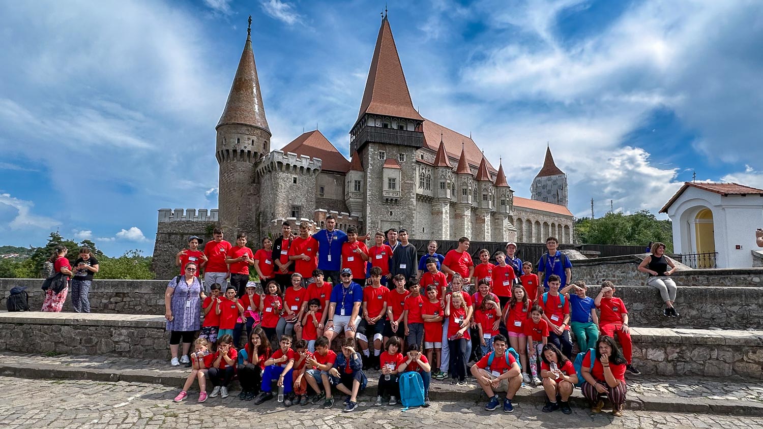 The children from Hope Partners Romania at Corvins Castle.